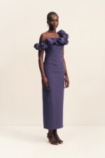 CAMPBELL RUFFLE DRAPED MAXI DRESS - MIDNIGHT - Image 3