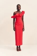 CAMPBELL RUFFLE DRAPED MAXI DRESS - GOJI