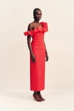 CAMPBELL RUFFLE DRAPED MAXI DRESS - GOJI - Image 3