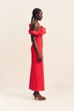 CAMPBELL RUFFLE DRAPED MAXI DRESS - GOJI - Image 4