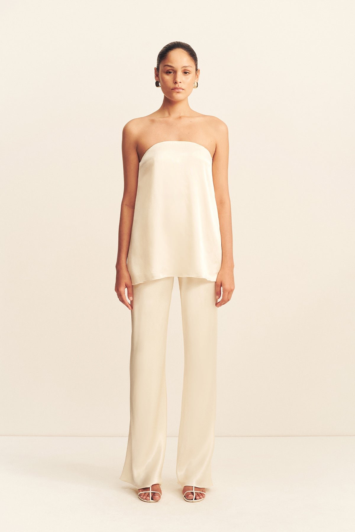 174_LA_LUNE_STRAPLESS_COLUMN_TOP_6241508_CREAM_1 LA LUNE STRAPLESS COLUMN TOP - CREAM - Image 1