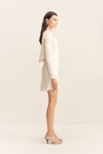 LA LUNE LONG SLEEVE BACKLESS MINI DRESS - CREAM - Image 3