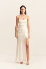 LA LUNE CUMULUS SILK STRAPLESS CORSET GOWN - IVORY