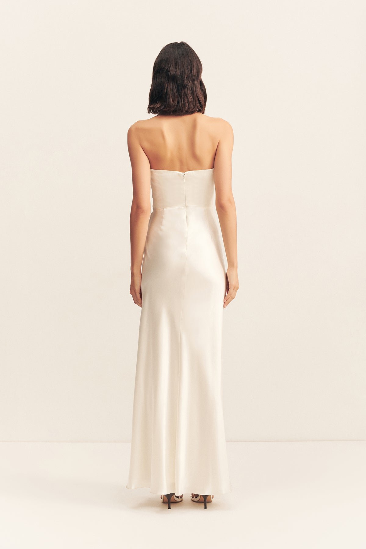 LA LUNE CUMULUS SILK STRAPLESS CORSET GOWN - IVORY - Image 5