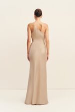 LA LUNE ASYMMETRICAL GATHERED MAXI DRESS - GOLD - Image 6