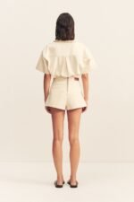 SIERRA WRAP DETAIL SKORT - CREAM - Image 5