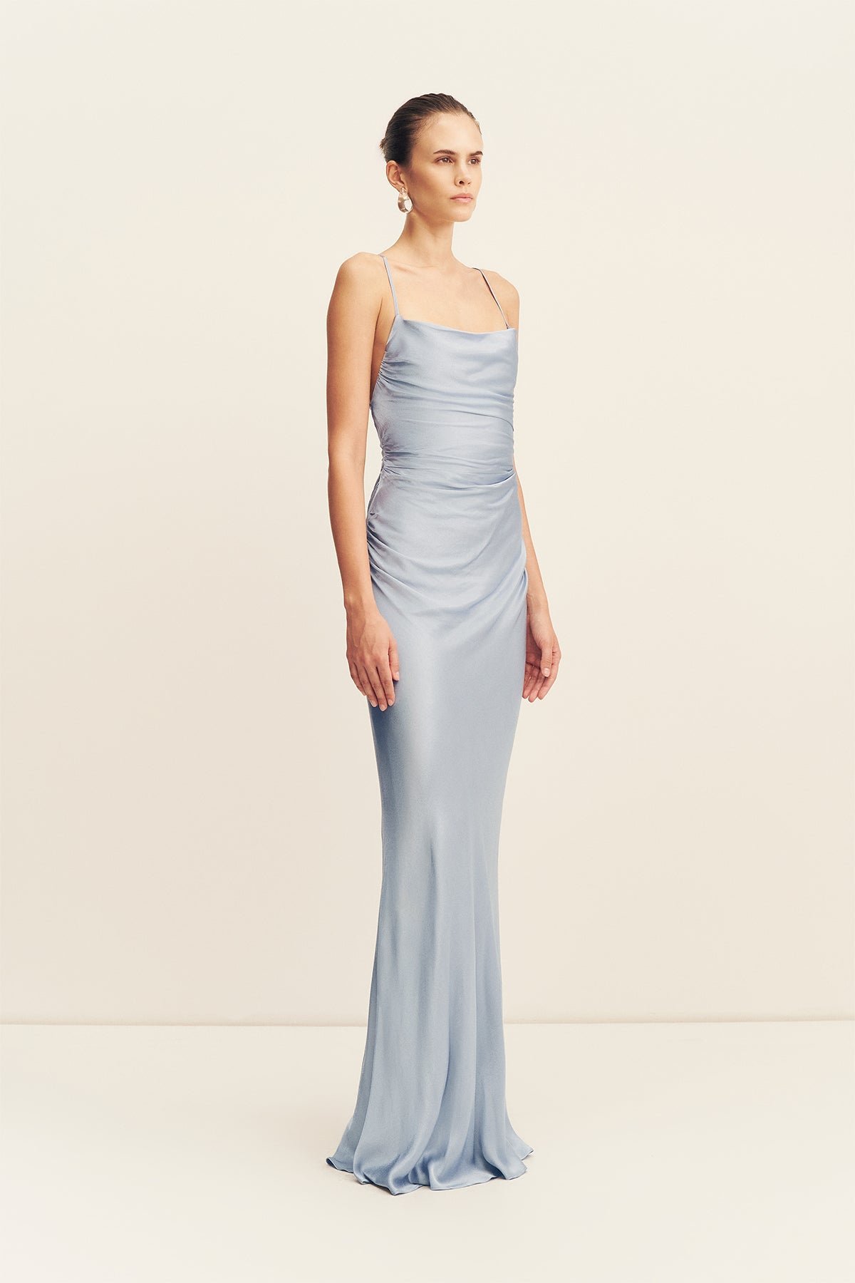 LA LUNE LACE BACK MAXI DRESS - POWDER BLUE - Image 3