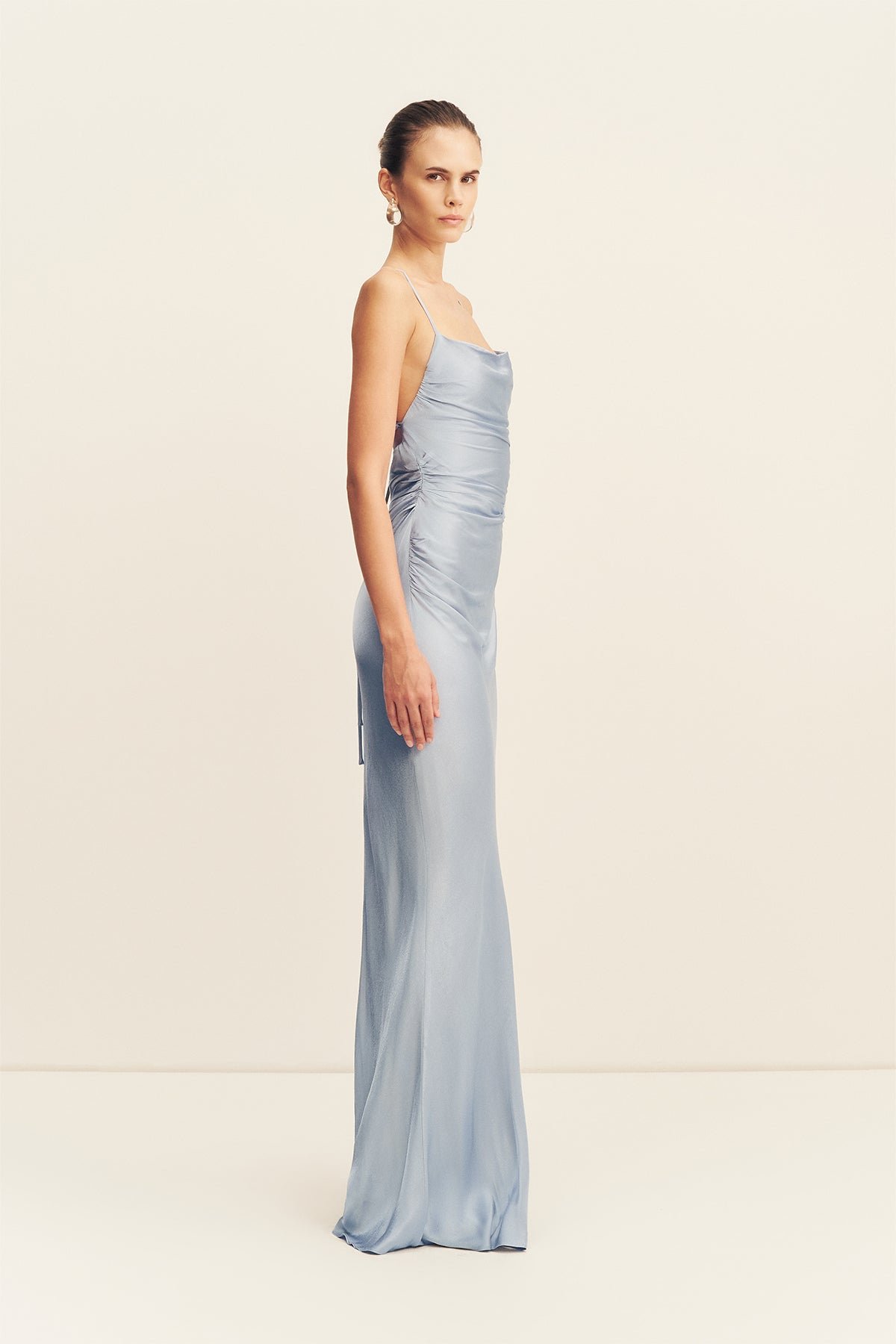 LA LUNE LACE BACK MAXI DRESS - POWDER BLUE - Image 4