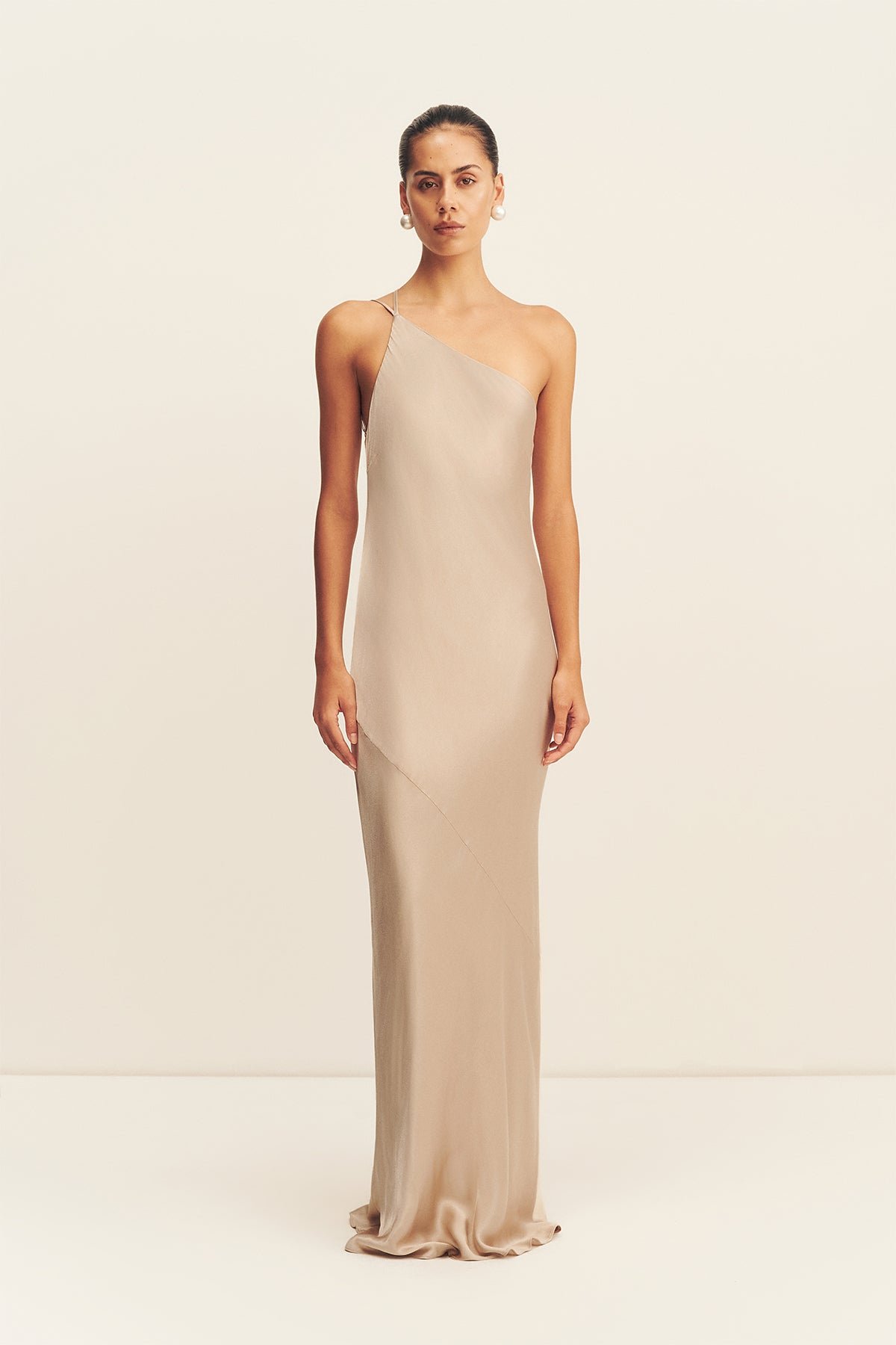185_6241505_la_lune_one_shoulder_cowl_back_maxi_dress_gold_1R LA LUNE ONE SHOULDER COWL BACK MAXI DRESS - GOLD - Image 1