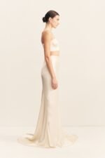 LA LUNE HIGH WAIST MAXI SKIRT - CREAM - Image 3
