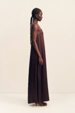 LA LUNE STRAPLESS COLUMN MAXI DRESS - ESPRESSO - Image 4