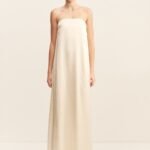 LA LUNE STRAPLESS COLUMN MAXI DRESS - CREAM