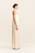 LA LUNE STRAPLESS COLUMN MAXI DRESS - CREAM - Image 5