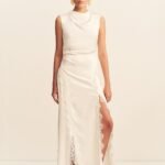 ALLEGRA LACE PANELLED MAXI DRESS - IVORY
