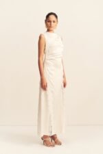ALLEGRA LACE PANELLED MAXI DRESS - IVORY - Image 3
