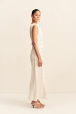 ALLEGRA LACE PANELLED MAXI DRESS - IVORY - Image 4