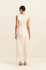 ALLEGRA LACE PANELLED MAXI DRESS - IVORY - Image 5