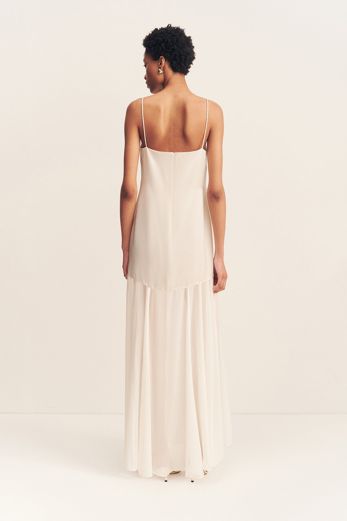 MORAYA DROPPED WAIST MAXI DRESS - IVORY - Image 5