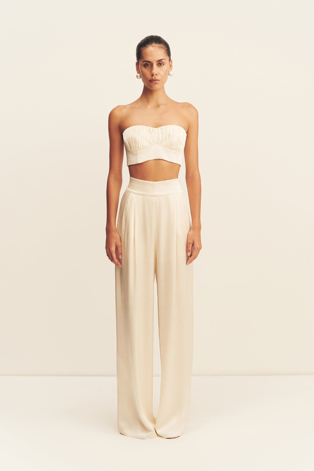 LA LUNE TUXEDO TROUSER - CREAM - Image 3