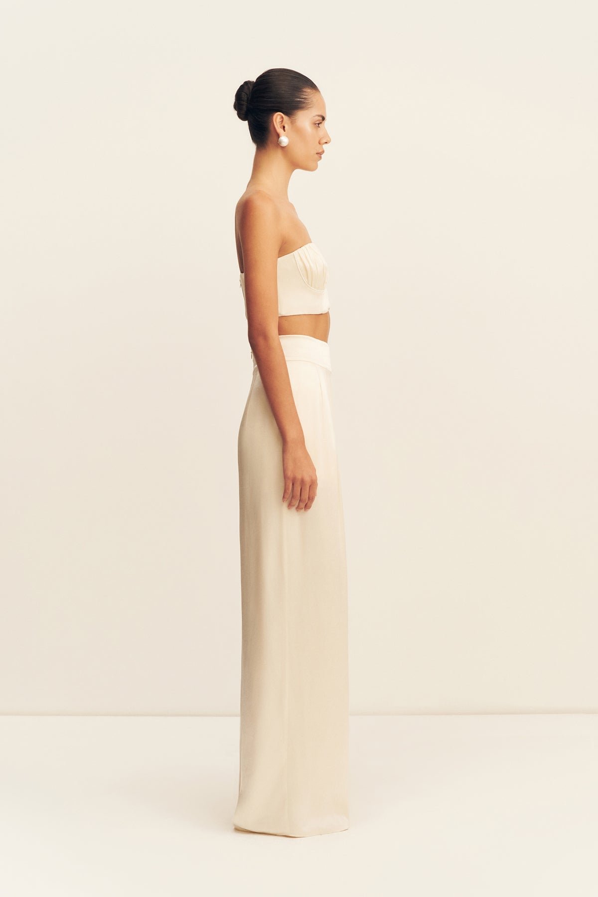LA LUNE TUXEDO TROUSER - CREAM - Image 4