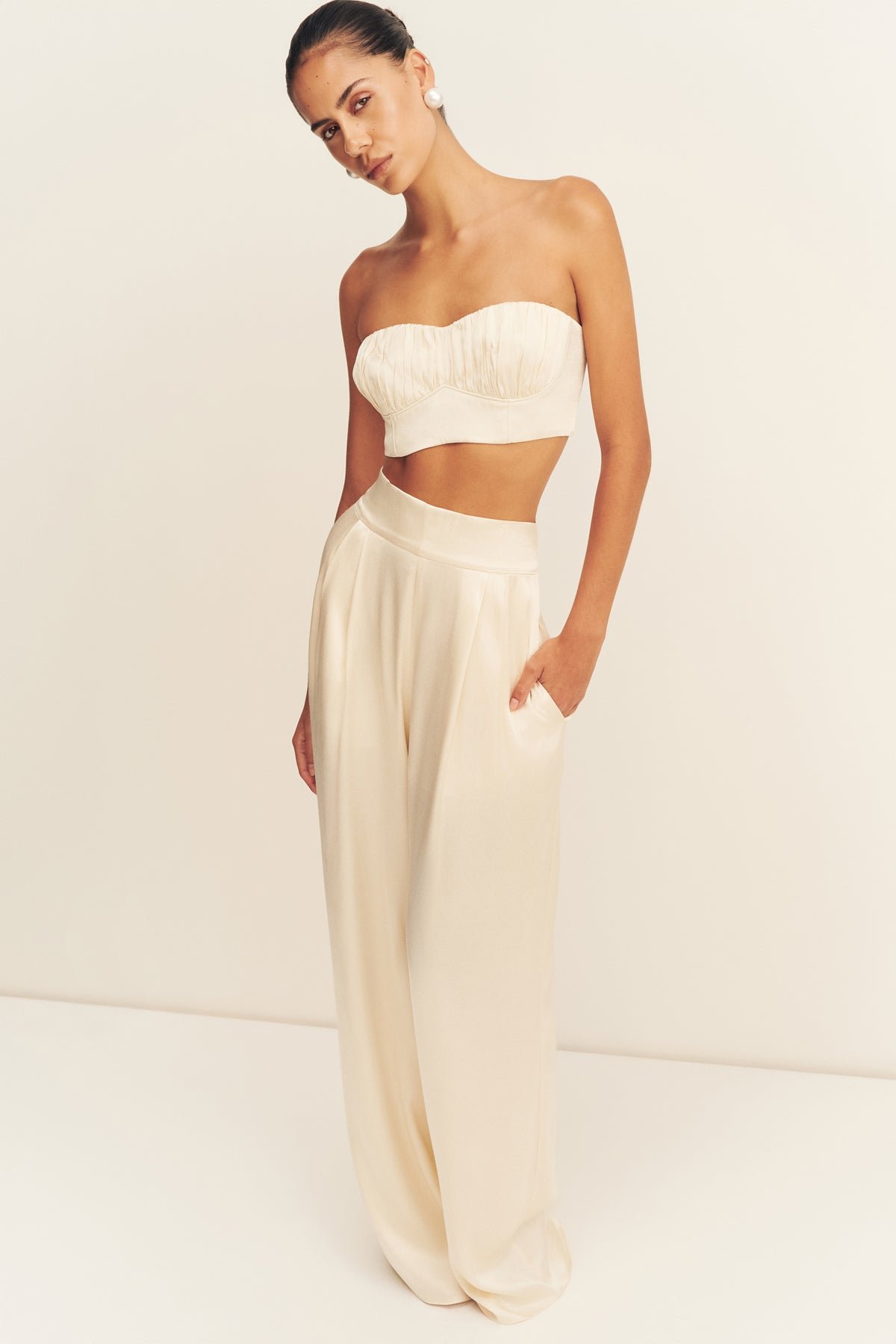 LA LUNE TUXEDO TROUSER - CREAM - Image 6