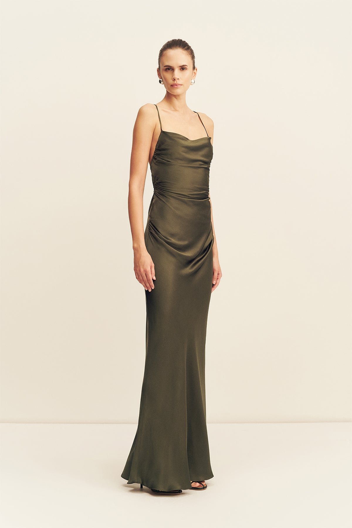 LA LUNE LACE BACK MAXI DRESS - FOREST - Image 3