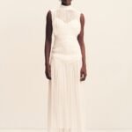 CLEMENCE HIGH NECK MAXI DRESS - IVORY