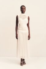 CLEMENCE HIGH NECK MAXI DRESS - IVORY