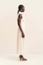 CLEMENCE HIGH NECK MAXI DRESS - IVORY - Image 4