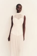 CLEMENCE HIGH NECK MAXI DRESS - IVORY - Image 2