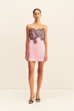LUCIA LACE MINI DRESS - FAIRYFLOSS/BLACK
