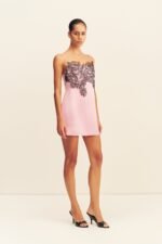 LUCIA LACE MINI DRESS - FAIRYFLOSS/BLACK - Image 3