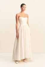 LUCERO 100% SILK HIGH LOW CORSET GOWN - IVORY - Image 3