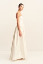 LUCERO 100% SILK HIGH LOW CORSET GOWN - IVORY - Image 4