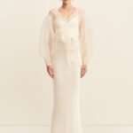 LA LUNE LIA SILK ORGANZA WRAP BLOUSE - IVORY
