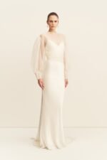 LA LUNE LIA SILK ORGANZA WRAP BLOUSE - IVORY - Image 4