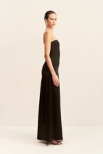 ADRI STRAPLESS PANELLED MAXI DRESS - BLACK - Image 4