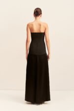 ADRI STRAPLESS PANELLED MAXI DRESS - BLACK - Image 5