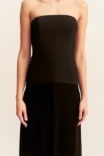 ADRI STRAPLESS PANELLED MAXI DRESS - BLACK - Image 7