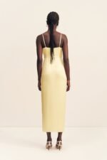 LUMIERE TIE FRONT MIDI DRESS - GOLDEN HOUR - Image 5