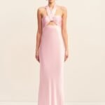 LA LUNE RUCHED HALTER MAXI DRESS - BLOSSOM