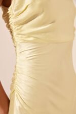 LA LUNE HIGH NECK RUCHED MAXI DRESS - LEMON - Image 5