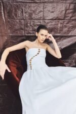 EFFIE LINEN BLEND MAXI DRESS WITH BEADS - IVORY - Image 6