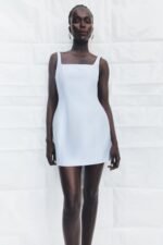 OTIS SQUARE NECK MINI DRESS - SKY - Image 2