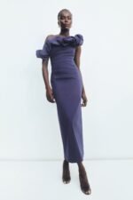 CAMPBELL RUFFLE DRAPED MAXI DRESS - MIDNIGHT - Image 7