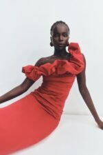 CAMPBELL RUFFLE DRAPED MAXI DRESS - GOJI - Image 7