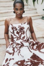 EMMETT SQUARE NECK PANELLED MIDI DRESS - Image 7