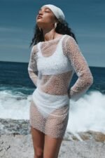 IRIDESCENT LONG SLEEVE MINI DRESS - Image 6