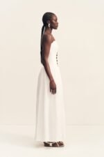 EFFIE LINEN BLEND MAXI DRESS WITH BEADS - IVORY - Image 4
