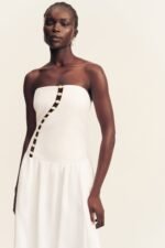 EFFIE LINEN BLEND MAXI DRESS WITH BEADS - IVORY - Image 2